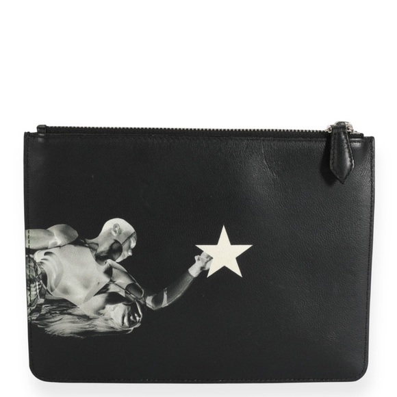 Givenchy Black & White Leather Basketball Player Zip Pouch - Picture 4 of 4